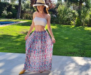 Cómo COSER una FALDA LARGA con pinzas y SIN PATRÓN!