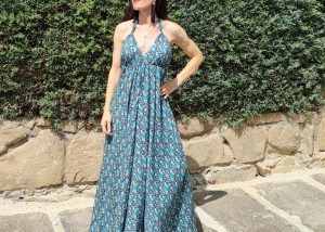 Coser un vestido sin patrón, con tan solo 2 cuadrados de tela