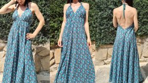 Coser un vestido sin patrón, con tan solo 2 cuadrados de tela