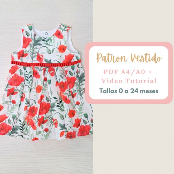 Patrón Vestido Plisado de Bebé | 0-24 Meses | GRATIS | Tutorial en YouTube