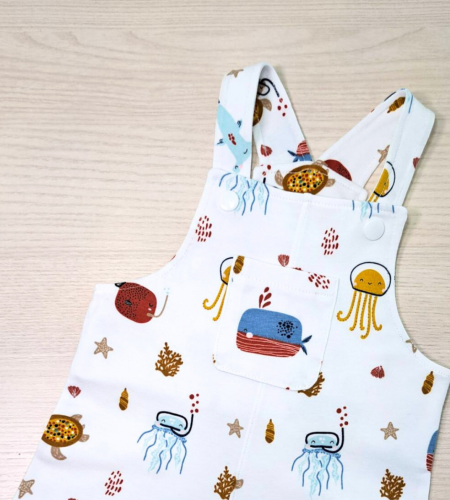 Cómo coser peto Ábaco para bebé con patrón y tutorial fácil