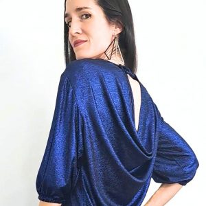 vestido espalda drapeada