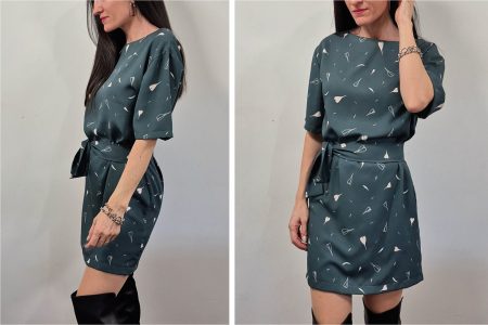 patrón vestido con cinturón gratis