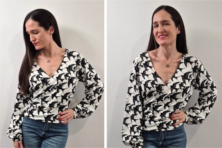 Cose una blusa cruzada con patrón gratis Blusa cruzada