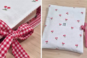 Funda de libro con lazo