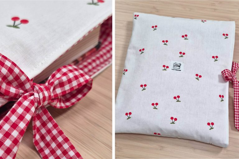 Funda de libro con lazo