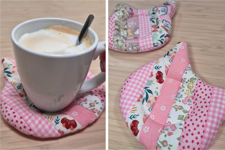 Posavasos de tela con forma de gatito Posavasos gatito