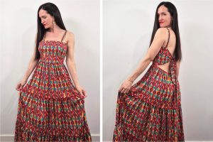 Vestido largo anudado